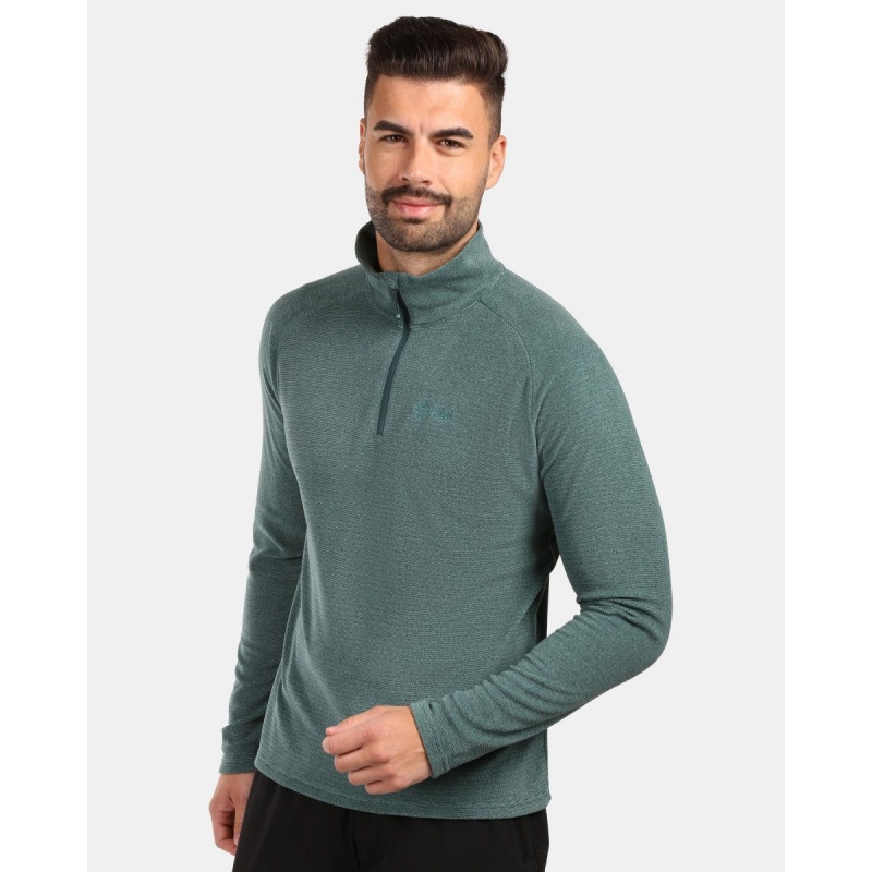Kilpi Almeri-M zelena ZM0209KIGRN panska fleecova sportovni mikina kratky zip