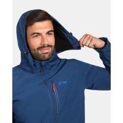 Kilpi Ravio-M tmavě modrá ZM0129KIDBL pánská voděodolná softshellová bunda s kapucí 4