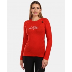 Kilpi Mavora Top-W cervena ZL0502KIRED damske triko dlouhy rukav 100% Merino vlna 