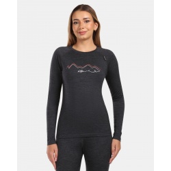 Kilpi Mavora Top-W cerna ZL0502KIBLK damske triko dlouhy rukav 100% Merino vlna 