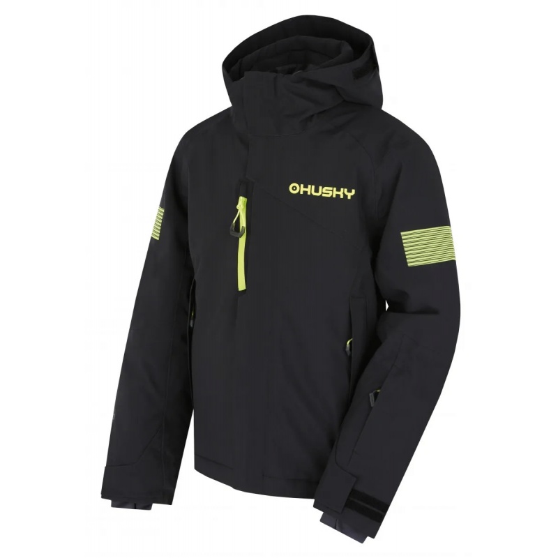 Husky Gonzal K black detska rostouci nepromokava zimni lyzarska bunda