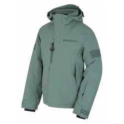 Husky Gonzal K zelena (faded green) detska rostouci nepromokava zimni lyzarska bunda