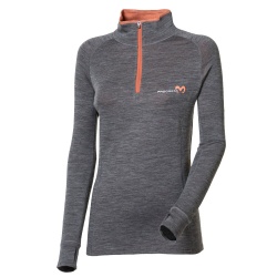 Progres MB TRZZ sedy melir merunkova damsky termo rolak zip dlouhy rukav bambus merino