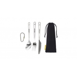 Titanovy pribor s piskovanou rukojeti