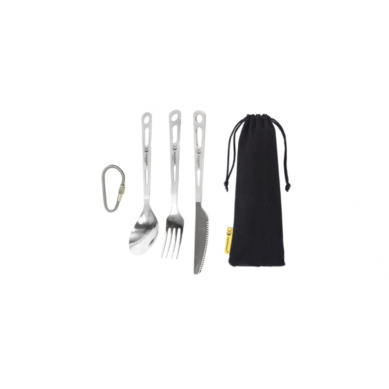 Titanovy pribor s piskovanou rukojeti