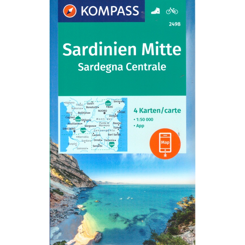 Kompas 2498 Sardinie stred Sardegna Centrale soubor 4 map 50 000
