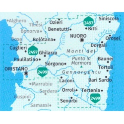 Kompas 2498 Sardinie stred Sardegna Centrale soubor 4 map 50 000 oblast