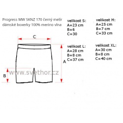 _Progress MW SKNZ 170 cerny melir damske boxerky 100% merino vlna zmereno