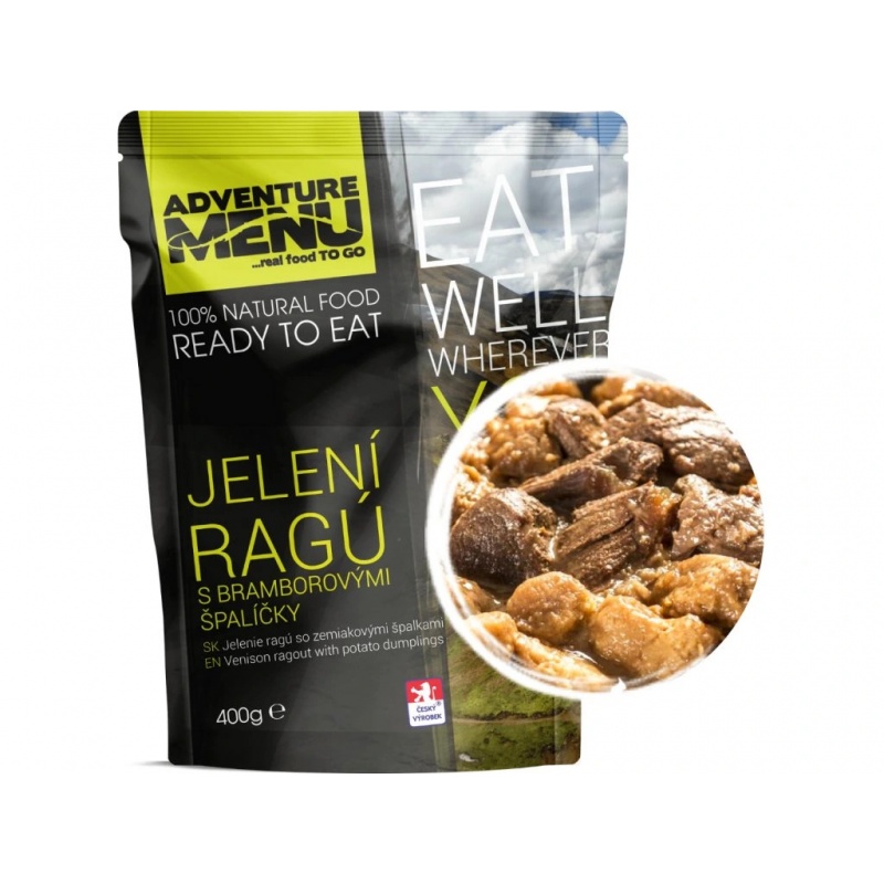 Adventure Menu Jeleni ragu s bramborovymi spalicky 1 porce 400g sterilovane jidlo