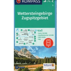 Kompas 5 Wettersteingebirge, Zugspitzgebiet 50 000 turisticka mapa