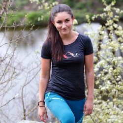 Progress Vinka Mountains sedy melir damske triko kratky rukav merino vlna 1