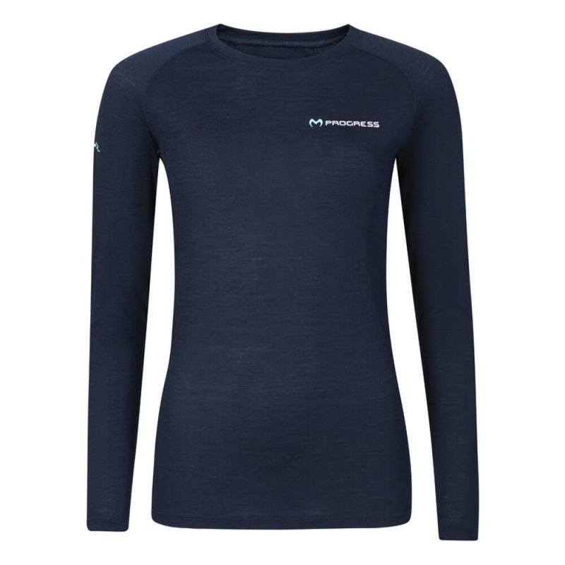Progress MA NDRZ 125 cerno-modra damske funkcni triko dlouhy rukav Merino Airlite