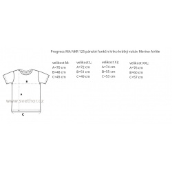 _Progress MA NKR 125 cerno-modra panske funkcni triko kratky rukav Merino Airlite zmereno
