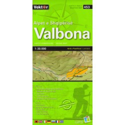 Vektor 453 Albánské Alpy Valbona 1:30 000 turistická mapa
