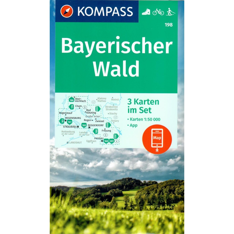 Kompas 198 Bayerischer Wald 50 000