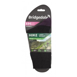 Bridgedale Hike Lightweight Merino Performance Boot W black purple trekove ponozky Merino2