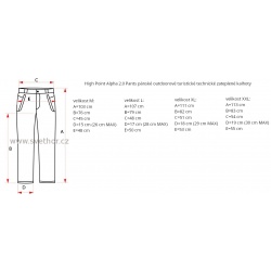 _High Point Alpha 2.0 Black panske outdoor turisticke technicke zateplene kalhoty zmereno