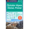 Kompass 43 Ötztaler Alpen, Ötztal, Pitztal 1:50 000 turistická mapa