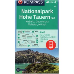 Kompass 49 NP Hohe Tauern - Süd, Mallnitz, Obervellach, Maltatal, Mölltal 1:50 000 Oblast