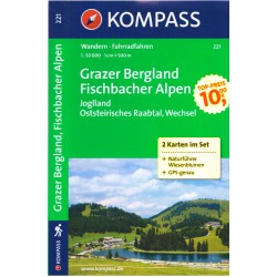 Kompass 221 Grazer Bergland, Fischbacher Alpen 1:50 000 turistická mapa