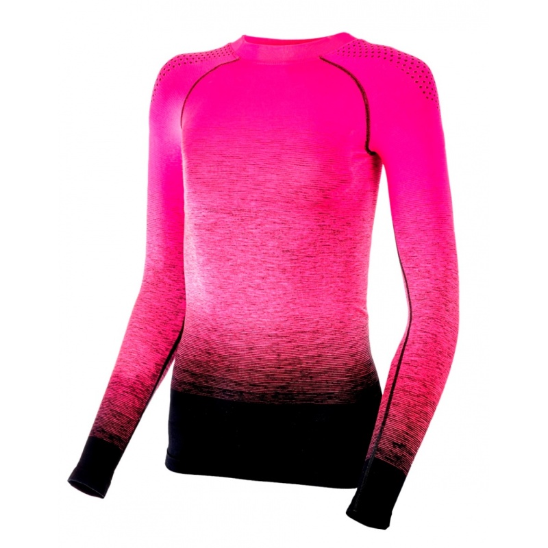 R2 ATF309A Musa Kids pink black detske funkcni termo triko dlouhy rukav