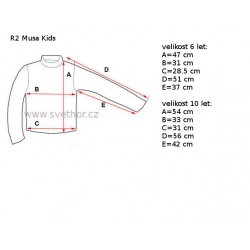 _R2 ATF309A Musa Kids pink black detske funkcni termo triko dlouhy rukav zmereno