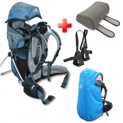 Corazon Panda + Stupacky + Plastenka + Operka hlavy detske nositko modra