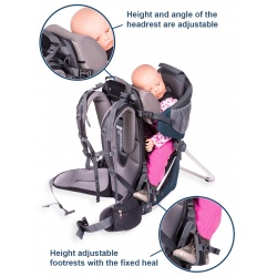 Corazon Panda + Stupacky + Plastenka + Operka hlavy detske nositko modra 1