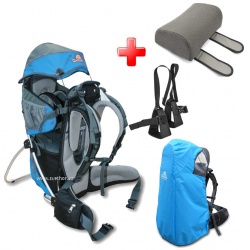 Corazon Panda tyrkysova + Stupacky + Plastenka + Operka hlavy detske nositko kompletni set