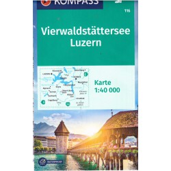 Kompass 116 Vierwaldstätter See, Luzern 1:40 000 turistická mapa