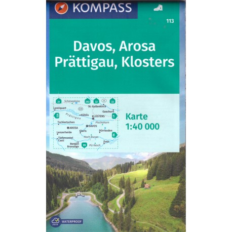 Kompass 113 Davos, Arosa, Prättigau, Klosters 1:50 000