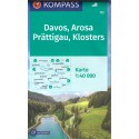 Kompass 113 Davos, Arosa, Prättigau, Klosters 1:40 000 turistická mapa