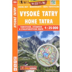 SHOCart 701 Vysoke tatry 25 000 turisticka mapa