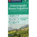 Kompass 98 Unterengadin, Bassa Engadina 1:40 000 turistická mapa