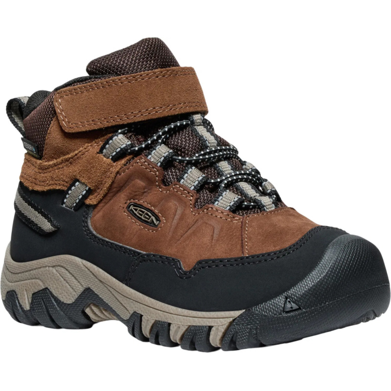 Keen Targhee IV Mid WP Children bison/brindle detske vyssi nepromokave kozene trekove boty