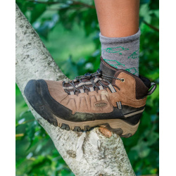 Keen Targhee IV Mid WP Youth bison/brindle detske vyssi nepromokave kozene trekove boty 8