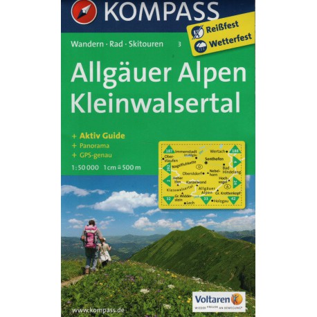 Kompass 3 Allgäuer Alpen, Kleinwalsertal 1:50 000