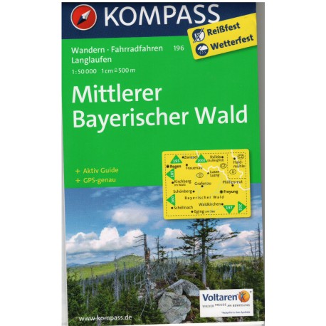 Kompass 196 Mittlerer Bayerischer Wald 1:50 000