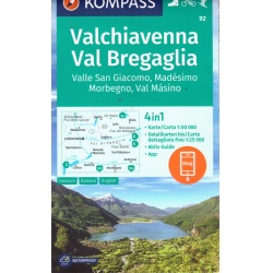 Kompas 92 Valchiavenna, Val Bregaglia 50 000 turisticka mapa