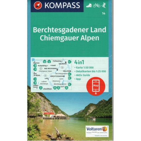 Kompass 14 Berchtesgadener Land, Chiemgauer Alpen 1:50 000