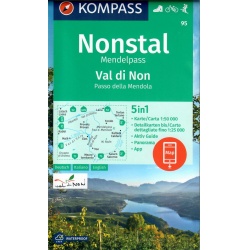 Kompas 95 Valle di Non Nonstal, Brenta - Paso di Mendola Mendelpas 50 000