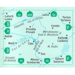 Kompas 95 Valle di Non Nonstal, Brenta - Paso di Mendola Mendelpas 50 000 Oblast