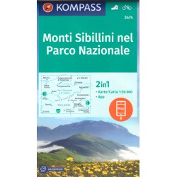 Kompass 2474 Monti Sibillini 1:50 000 turistická mapa