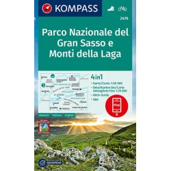 Kompass 2476 NP Gran Sasso, Monti della Laga 1:50 000 turistická mapa