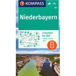 Kompas 160 Niederbayern Dolni Bavorsko 50 000 turisticka mapa