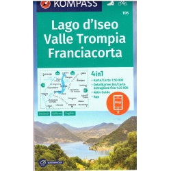 Kompas 106 Lago d Iseo, Valle Trompia, Franciacorta 50 000 turisticka mapa