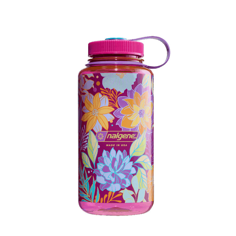 Nalgene Wide Mouth Odyssey Grey with Moonset 1000 ml narazuvzdorna lahev magenta