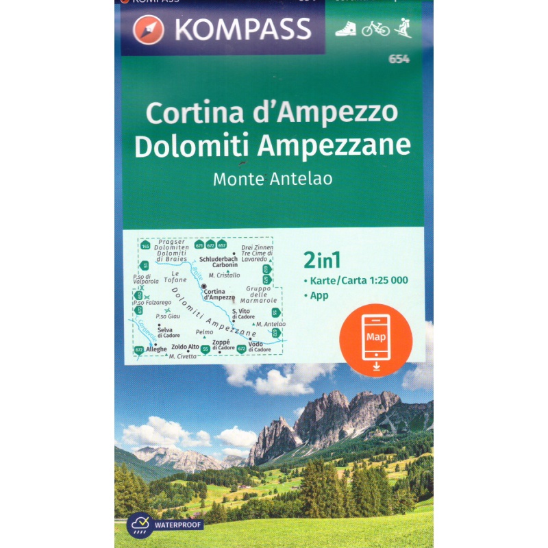 Kompas 654 Cortina d Ampezzo, Dolomiti Ampezzane 25 000