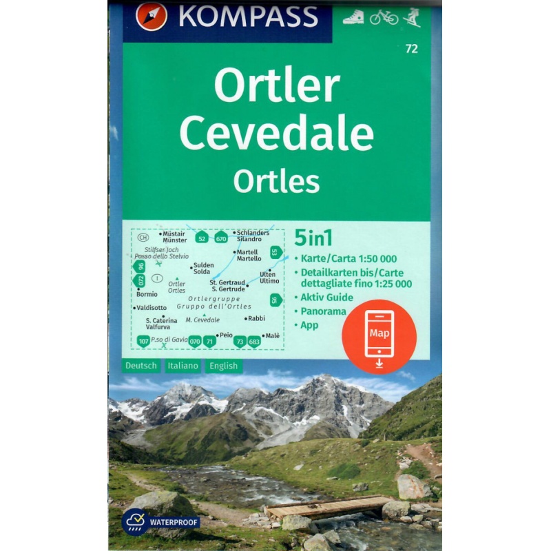 Kompas 72 Ortler Ortles, Cevedale 50 000