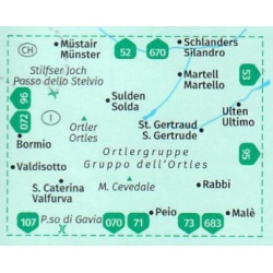 Kompas 72 Ortler Ortles, Cevedale 50 000 oblast